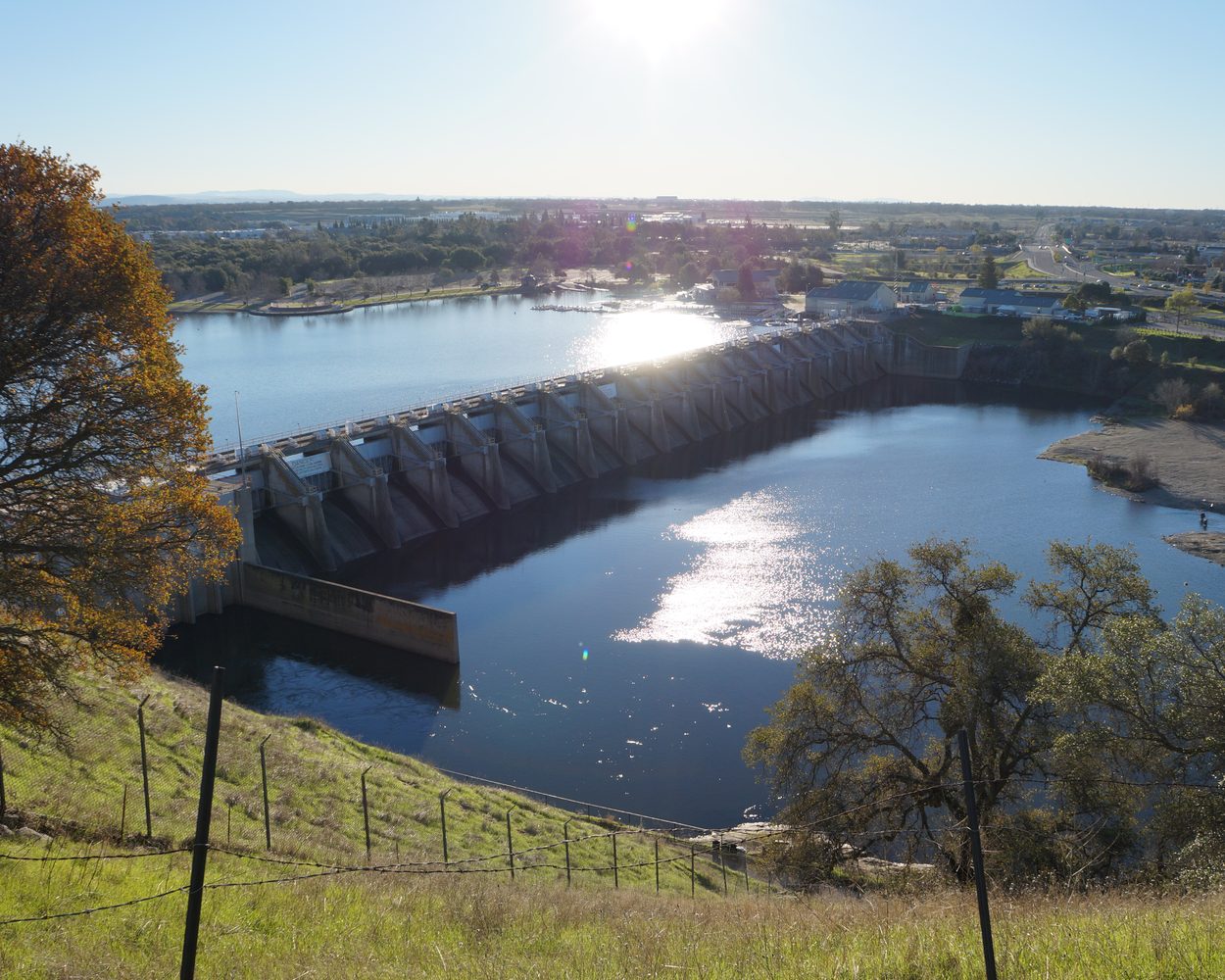 Nimbus Dam on the American River next to Gold River